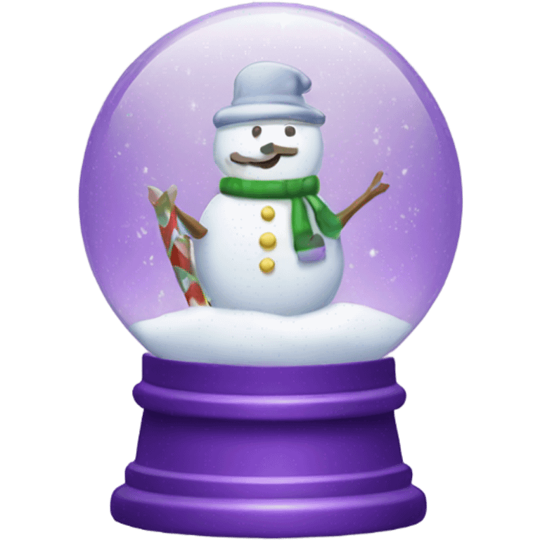 Christmas snowglobe light purple emoji