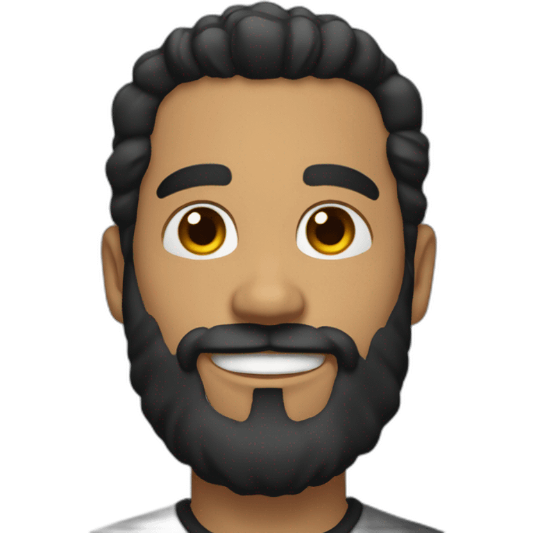 smiling man with black hair and van dyke beard emoji