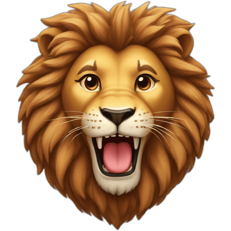 Lion big red heart emoji