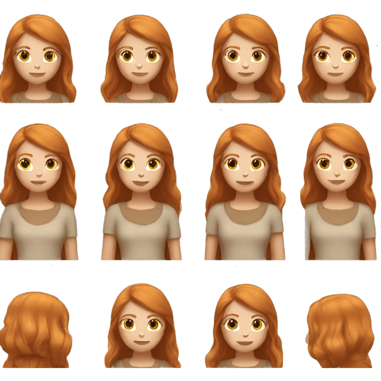 girl with long hair ginger emoji