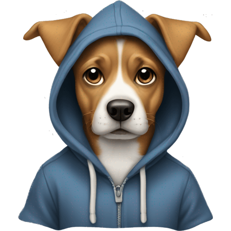 Dog wearing hoodie emoji