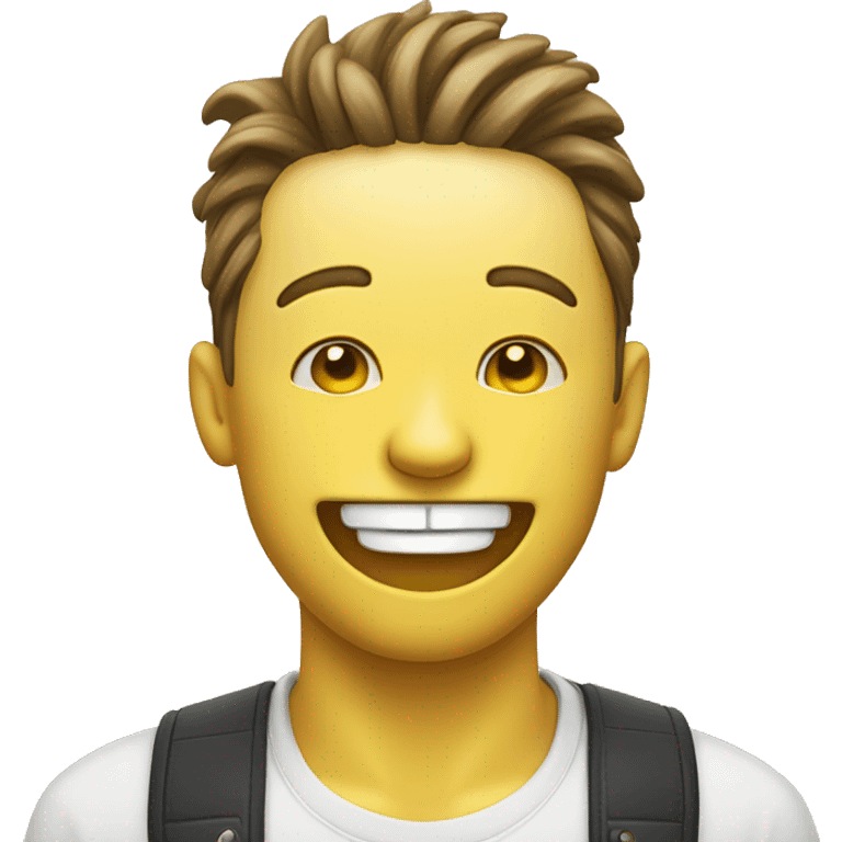 Yellow face emoji smiling with eyes closed sticking tongue through teeth emoji