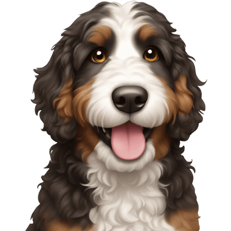 Bernedoodle smiling emoji