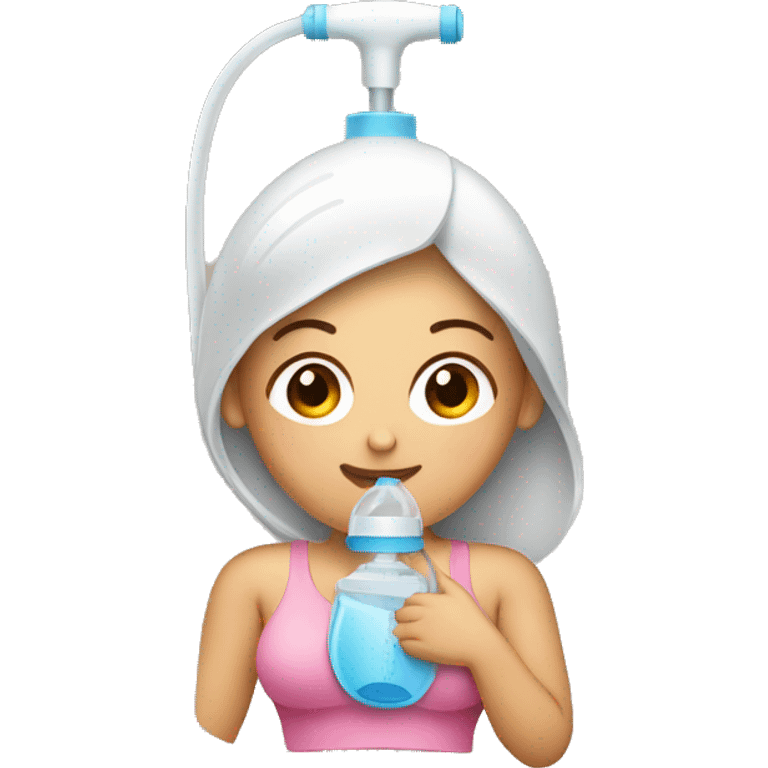 Woman with breast pump emoji