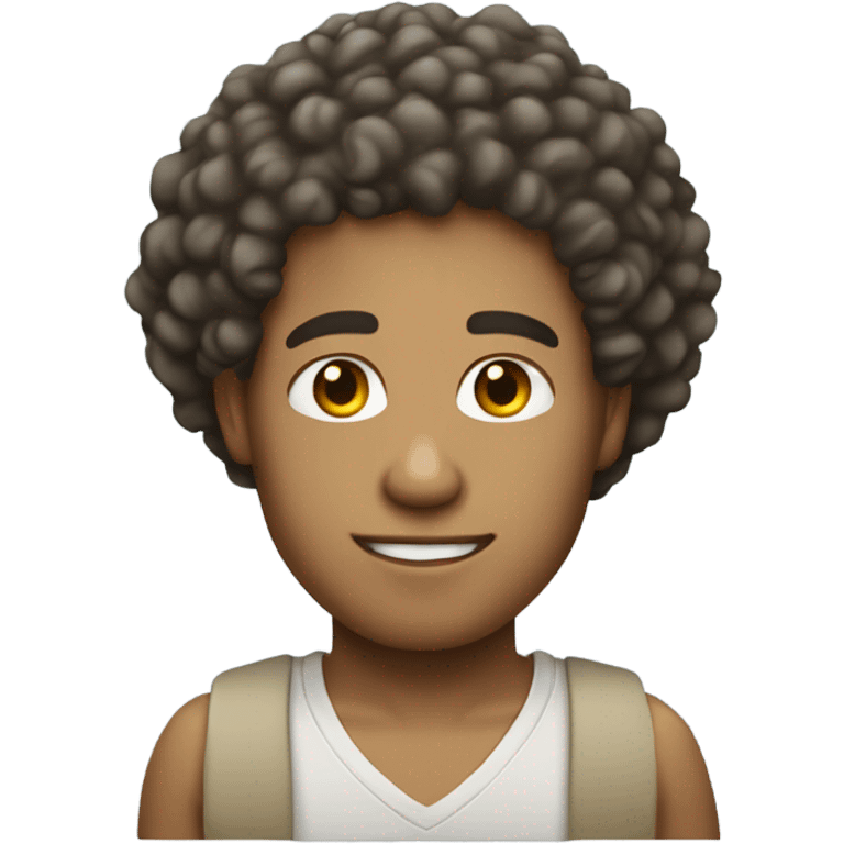 Light skin Curly head man emoji