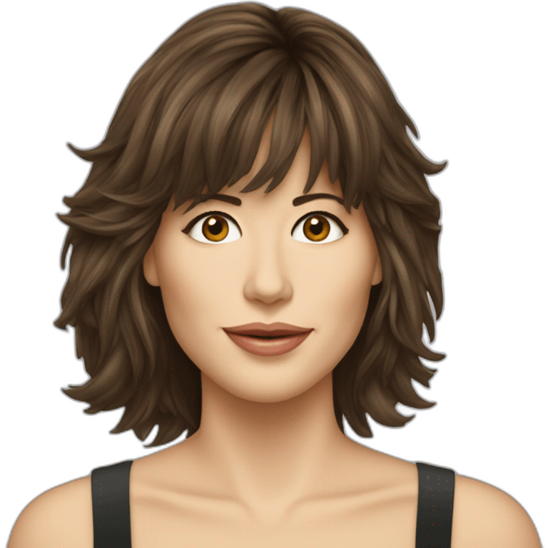 Sophie Marceau monte sur une échelle emoji