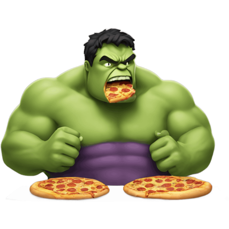 Overweight hulk eating pizza emoji