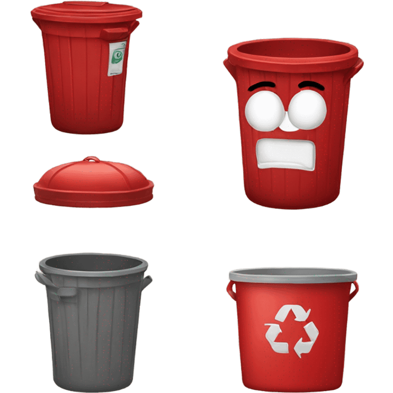 red trash can emoji emoji