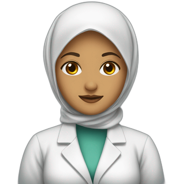 Hijab wearing Woman with lab coat on  emoji