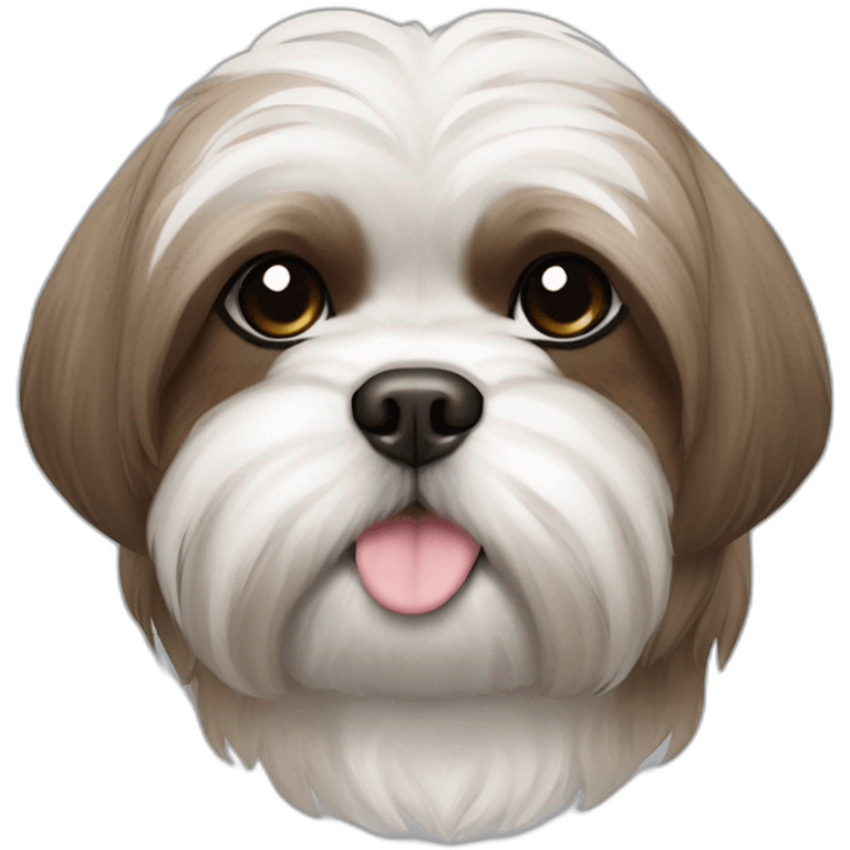 Liver shih tzu with small white spot on the chest emoji