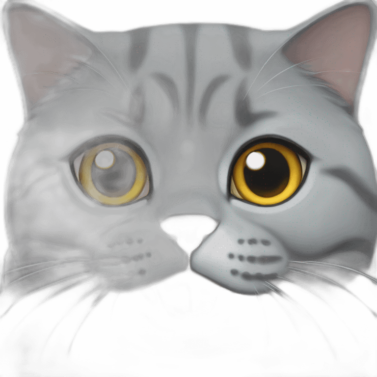 Chunky grey British shorthair emoji