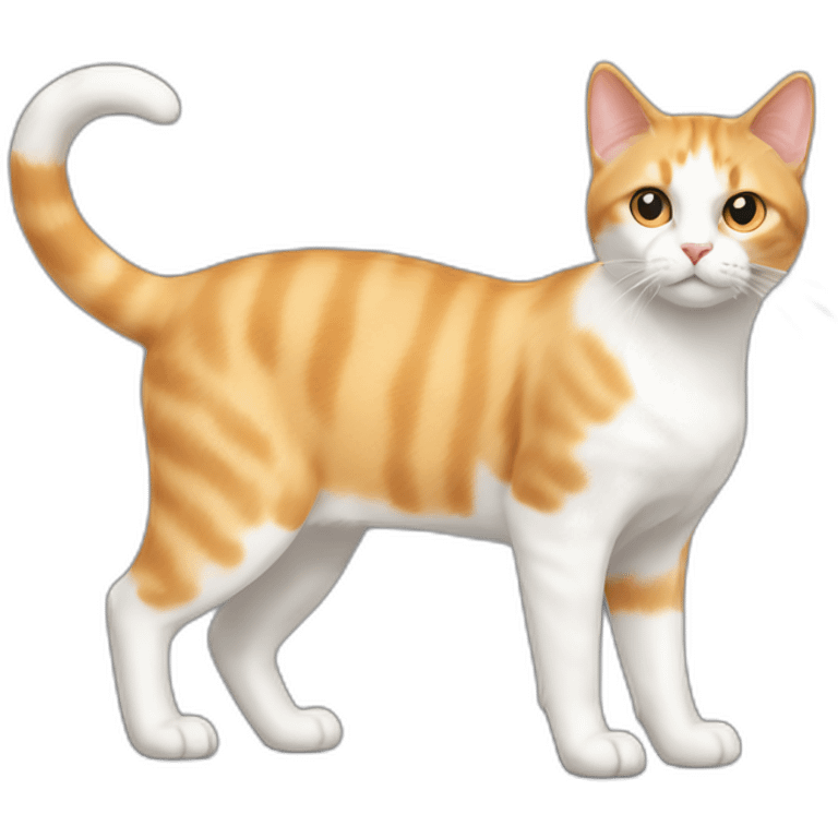 light orange and white domestic short-haired cat full body emoji