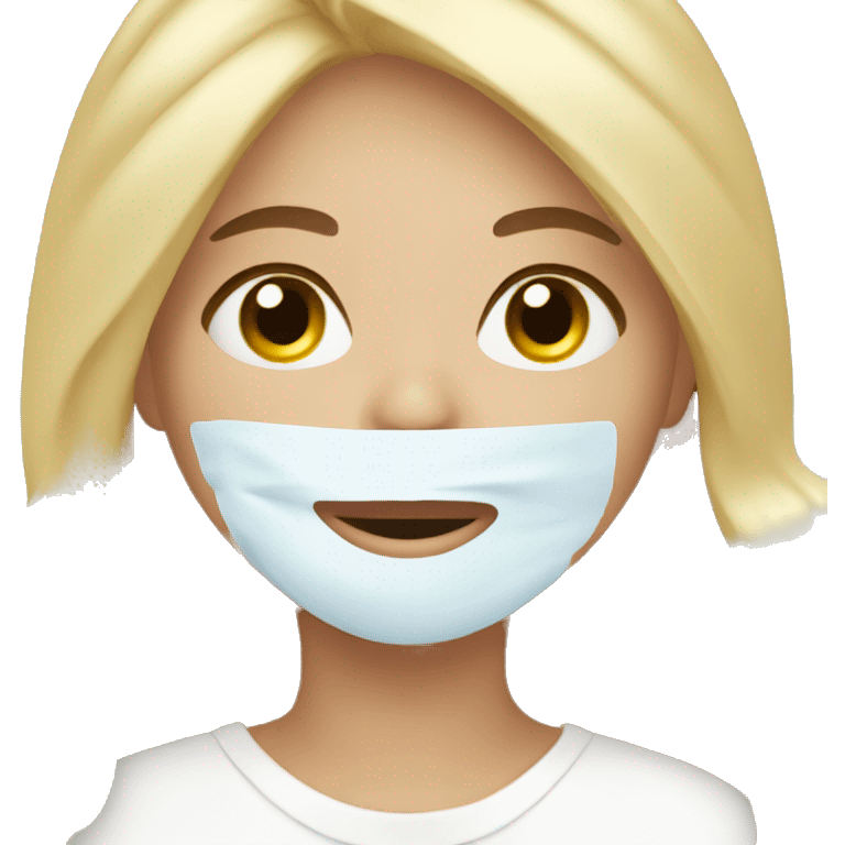 blonde girl doing skincare emoji