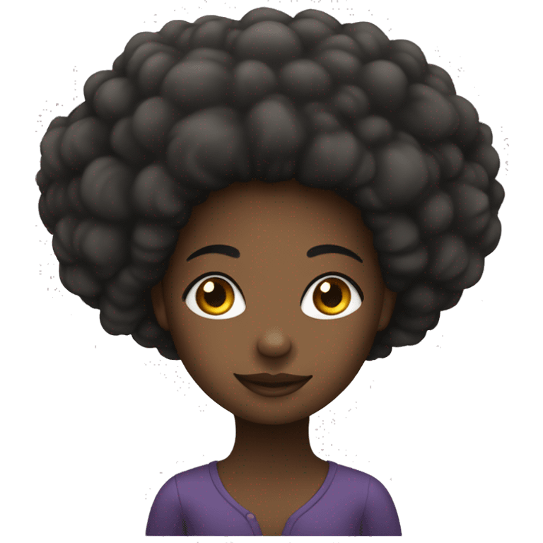 Afro girl seated  emoji