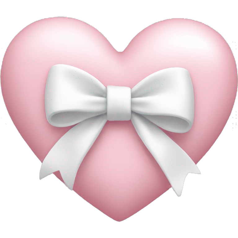 Pastel pink heart with white bow emoji