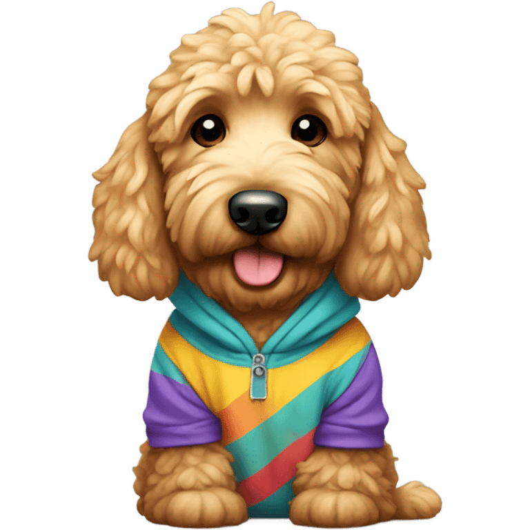 Golden doodle wearing hoodie  emoji