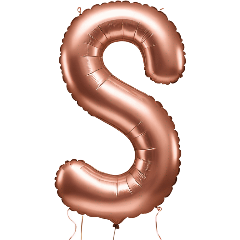 Rose gold number 5 balloon emoji