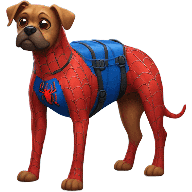 Spider-Man riding a dog emoji