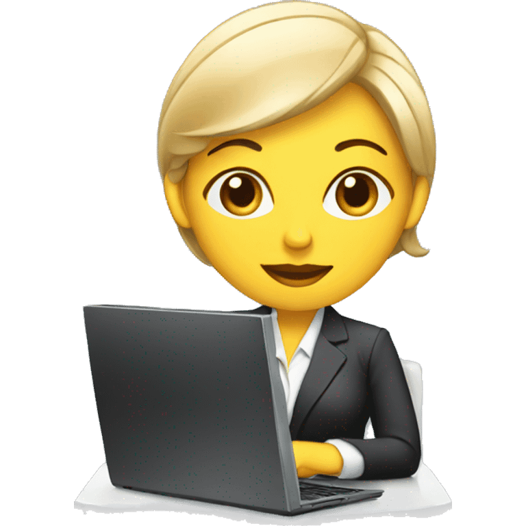 businesswoman with computer emoji