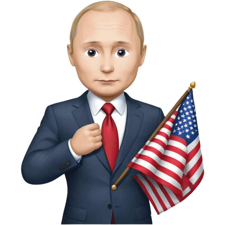 Poutine Vladimir with american flag  emoji