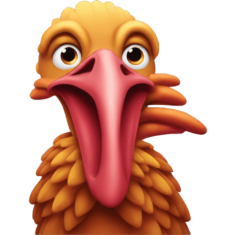 Rubber turkey with a very long droopy and curved neck  emoji