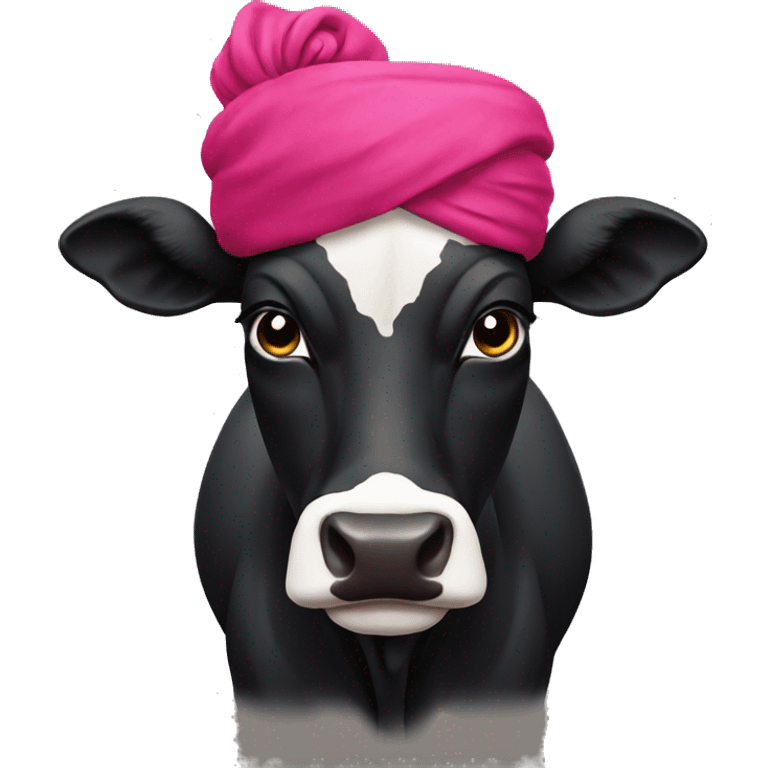 Black Sikh cow  with a turban emoji