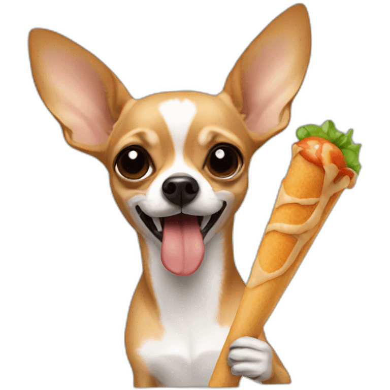 chihuahua eating drumstick emoji