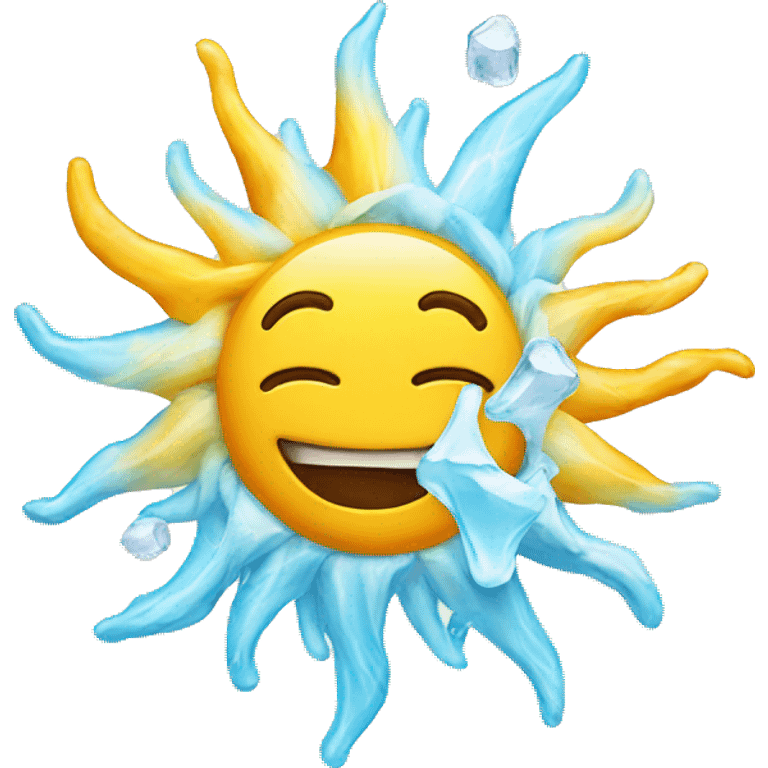 sun with ice cool emoji