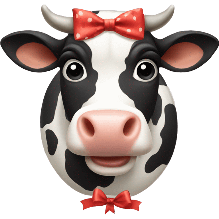 Cow with bow emoji