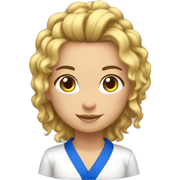 fille aux cheveux boucles Judo emoji