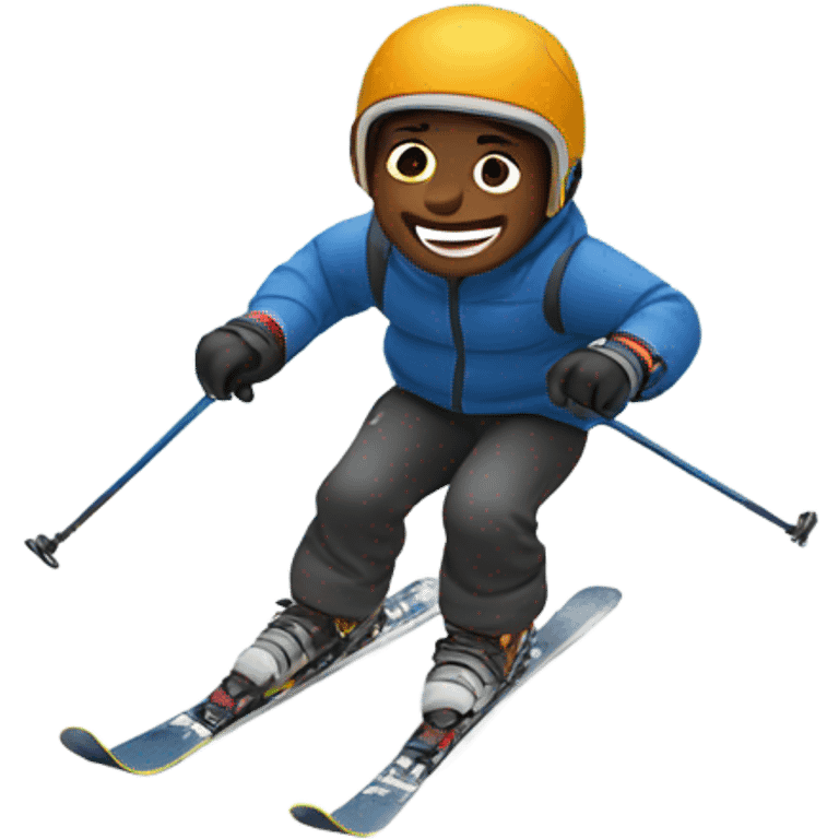 Little boy skiing down the mountain emoji