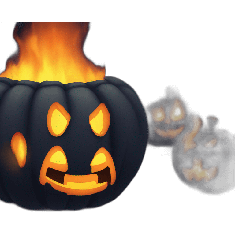 halloween fire In a dark room emoji