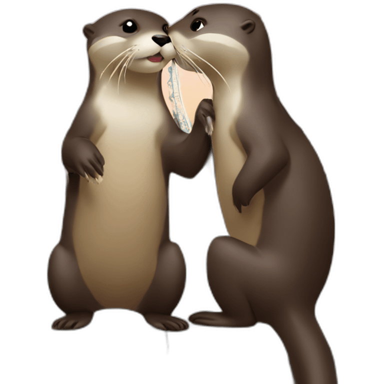 Otter kisses london emoji