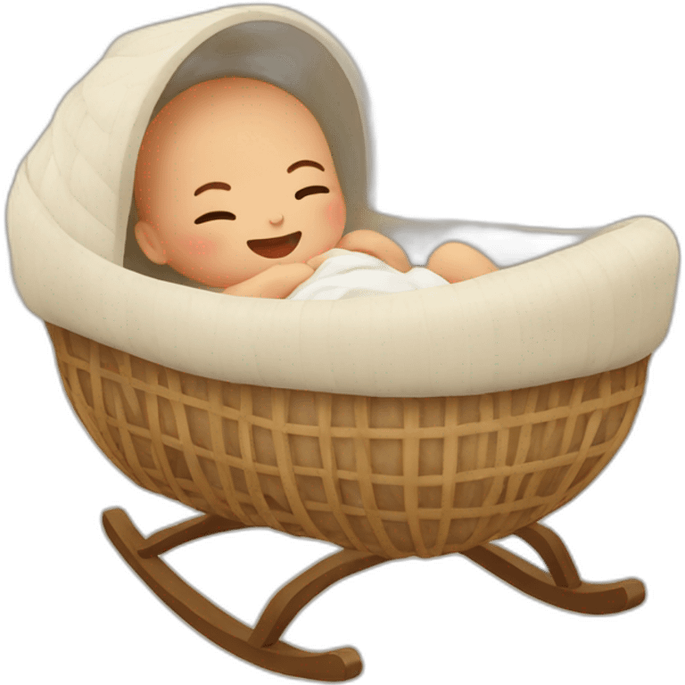 Newborn in a rattan cradle emoji