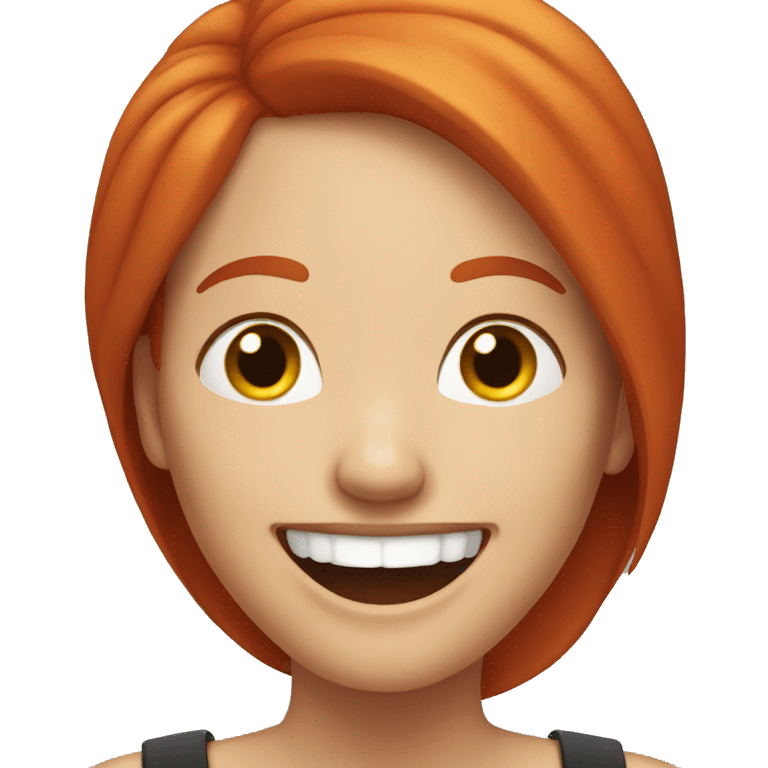 red head woman laughing emoji