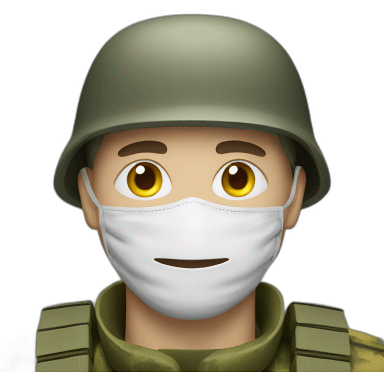 ukrainian soldier face in a mask emoji