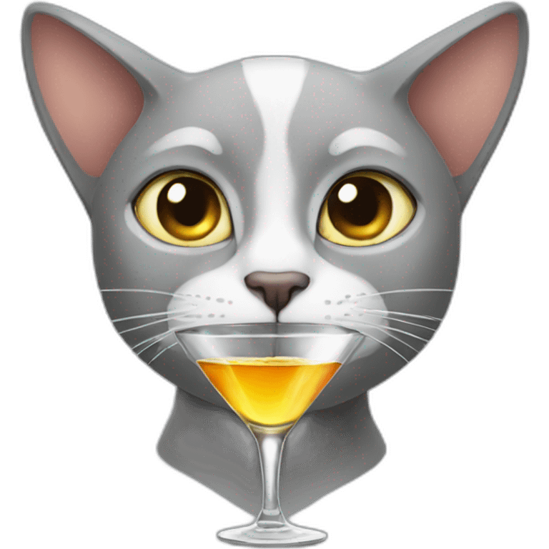 cat drinking vodka emoji