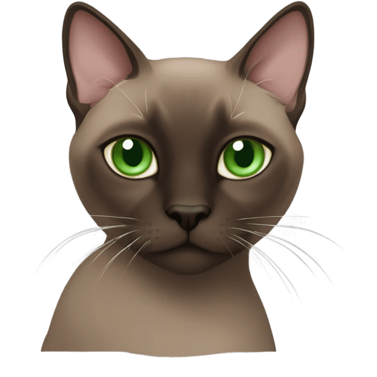 dark brown tonkinese cat emoji