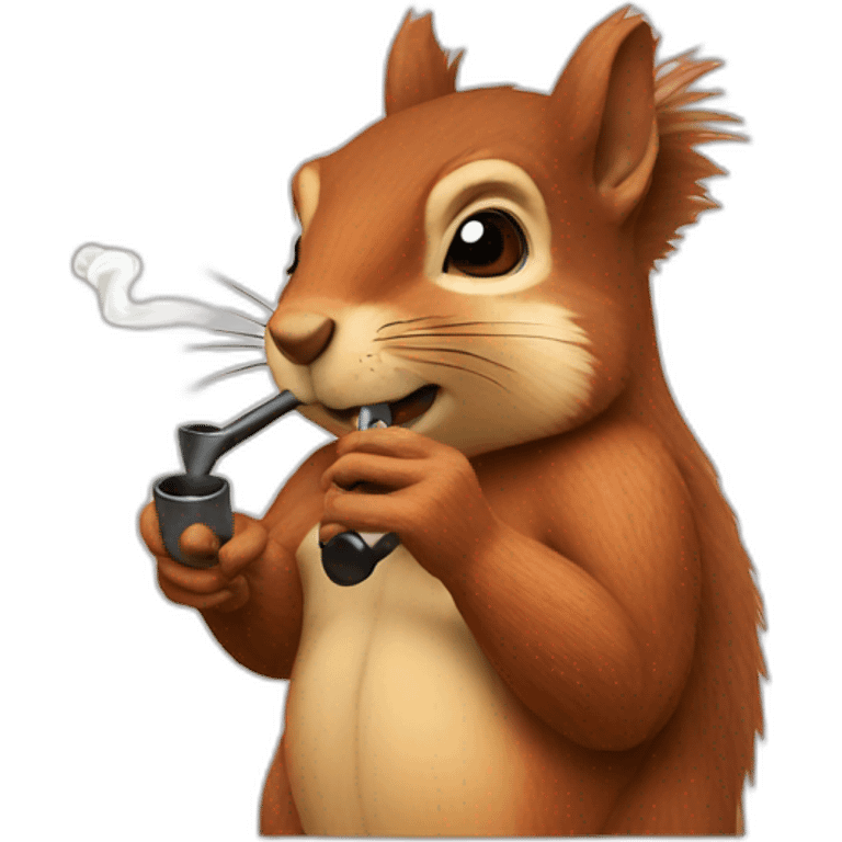 Squirrel smokes a pipe emoji