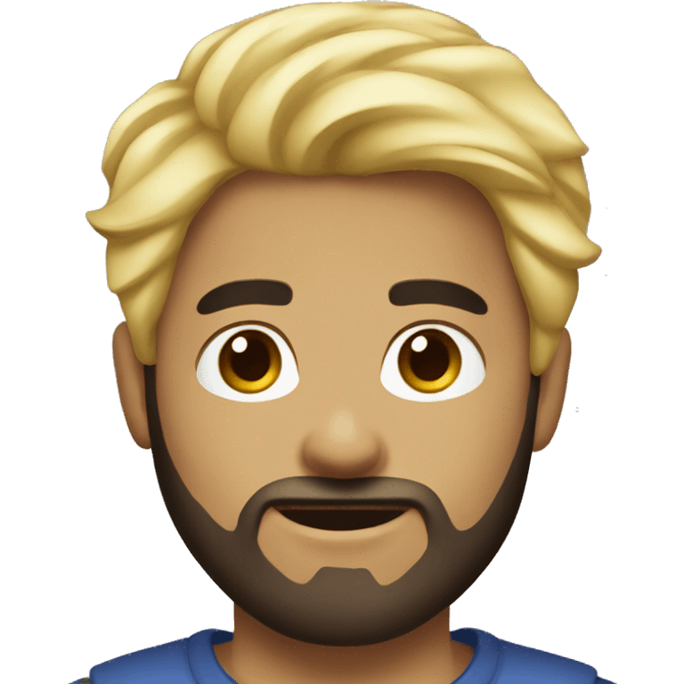 blonde medium hair dark beard young man emoji