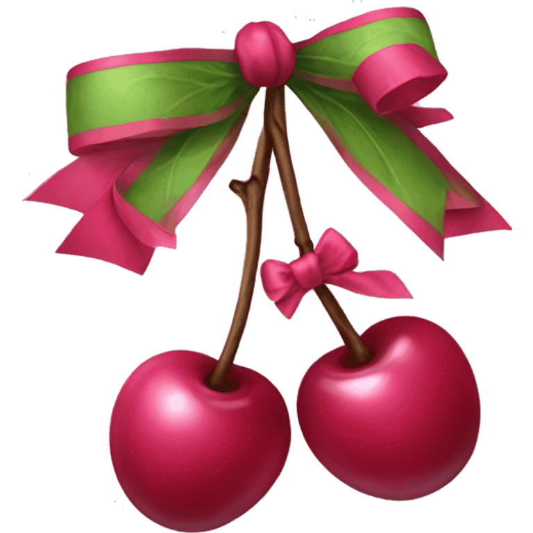 aesthetic cherry with bows emoji