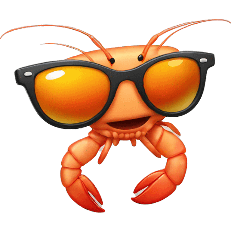 Shrimp with sunglasses emoji