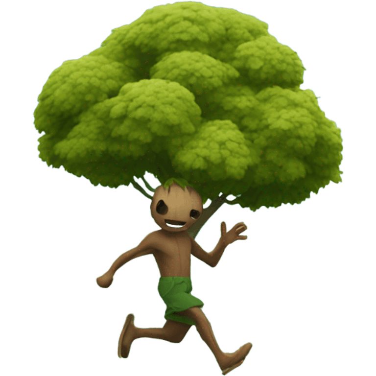 Tree man skipping across a lake emoji