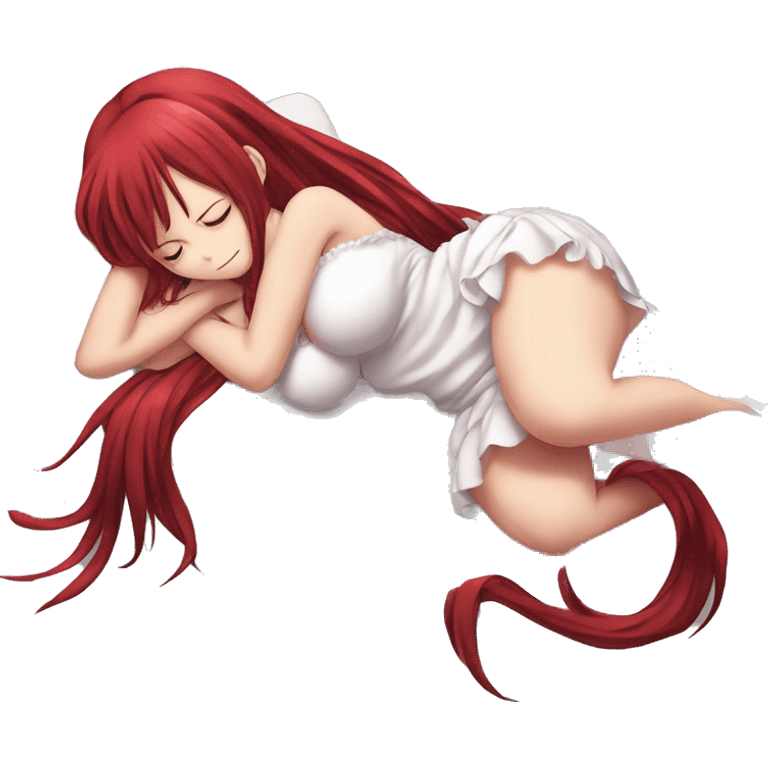 full body sleeping Rias Gremory anime style art emoji