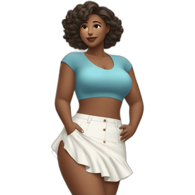 full-body-curvy-beauty-in-a-short-wide-skirt-wind-white-knickers emoji