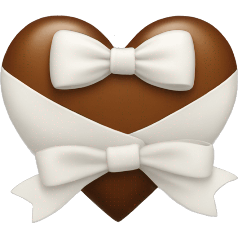 brown heart with white bow  emoji