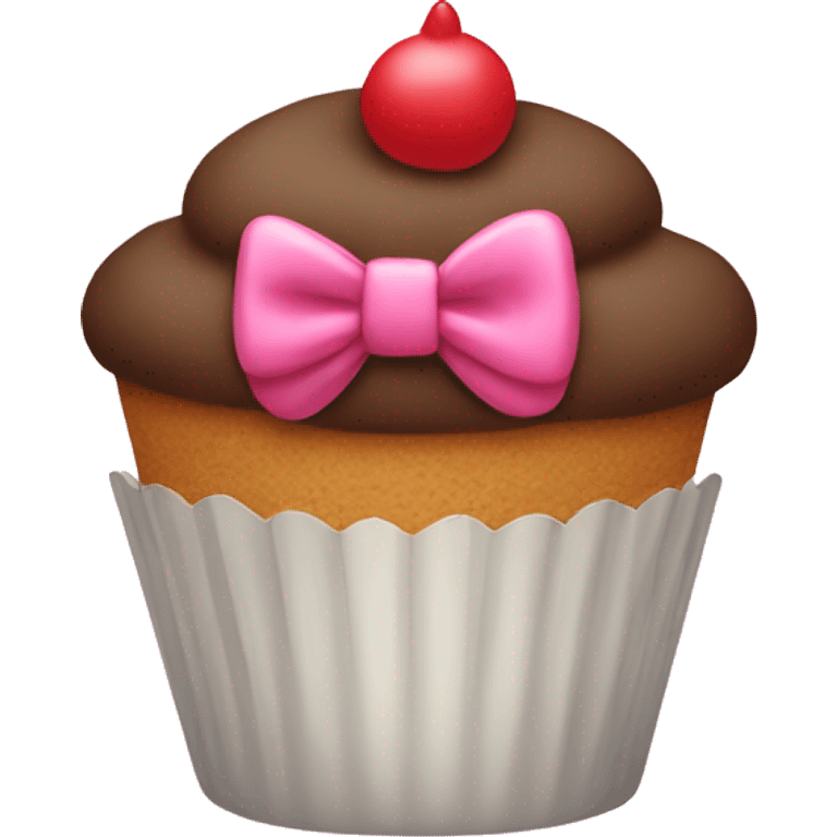 cupcake with a bow emoji