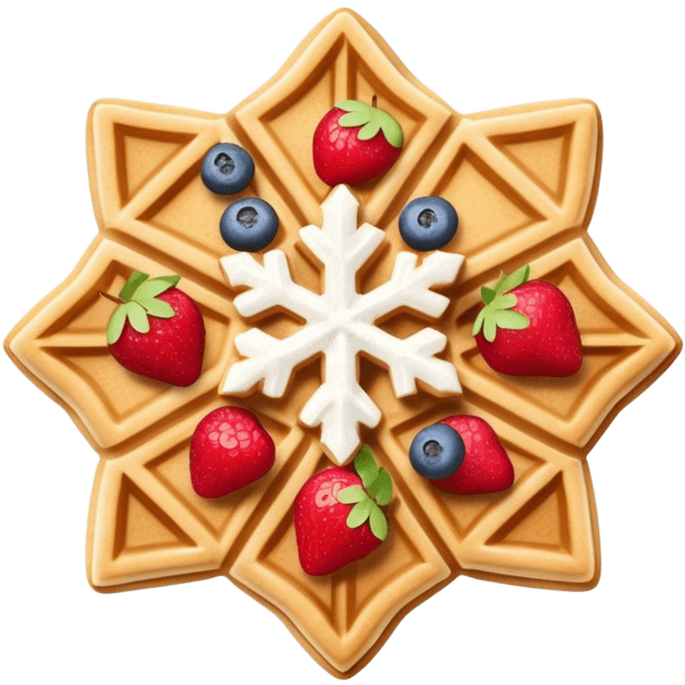 Beige snowflake waffle with fruits emoji