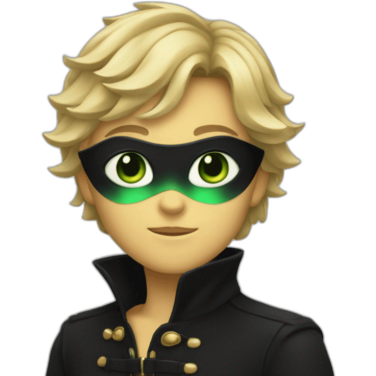 Chat noir yeux vert emoji