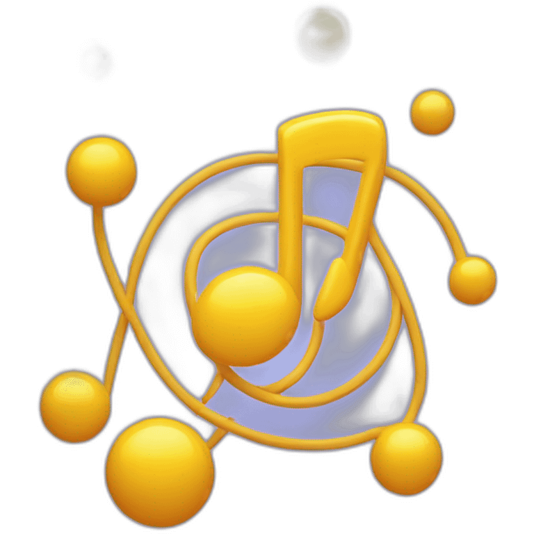 atoms orbiting a musical note emoji